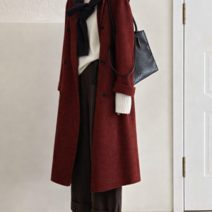 Áo Khoác Nữ Phong Cách Hàn Quốc Dáng Dài Vintage Phối Layer