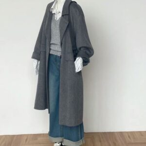 Áo Khoác Dạ Nữ Tone Be Thanh Lịch Hàn Quốc