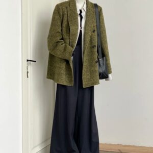 Áo Mangto Phối Nút Gỗ Độc Đáo