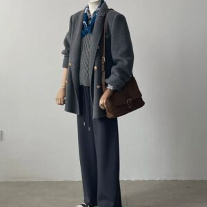 Áo Măng Tô Nữ Phối Họa Tiết Caro