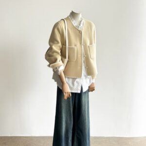 Áo Mangto Nữ Dáng Dài Cổ Lông