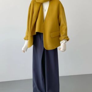 Áo Mangto Nữ Phối Khuy Tròn