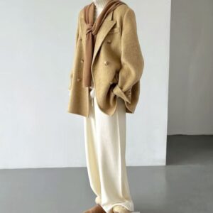 Áo Mangto Dáng Dài Phối Lông